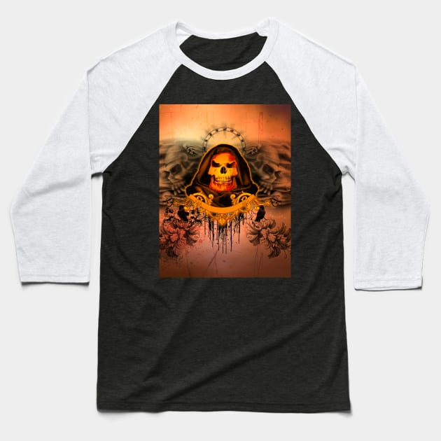 Creepy skull Baseball T-Shirt by Nicky2342